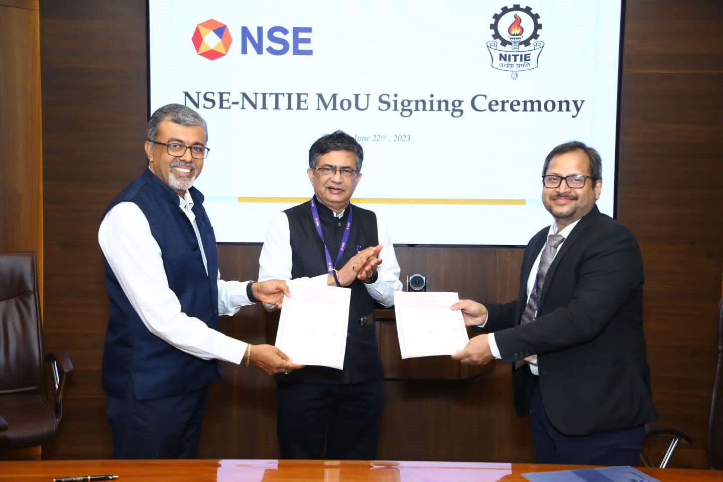 NITIE -NSE વચ્ચે શૈક્ષણિક, સંશોધન સહયોગ માટે MOU