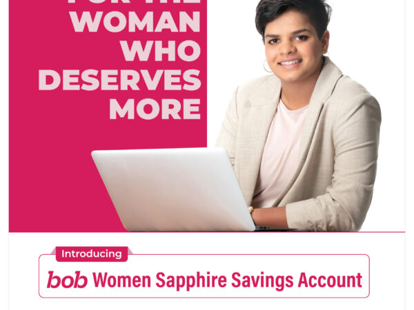 Bank of Barodaએ વેલનેસ-લિંક્ડ BOB વિમેન સેફાયર સેવિંગ્સ એકાઉન્ટ રજૂ કર્યું