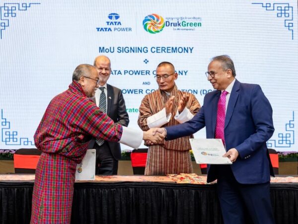 Tata Power And Druk Green Power Corporationને 5,000 મે.વો. નો સમજૂતી કરાર કર્યાં